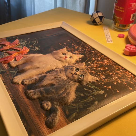 Vintage Puffy Bubble 3D Kitty Cat Wall Hanging Picture 🖼 made in Italy - Picture 11 of 11